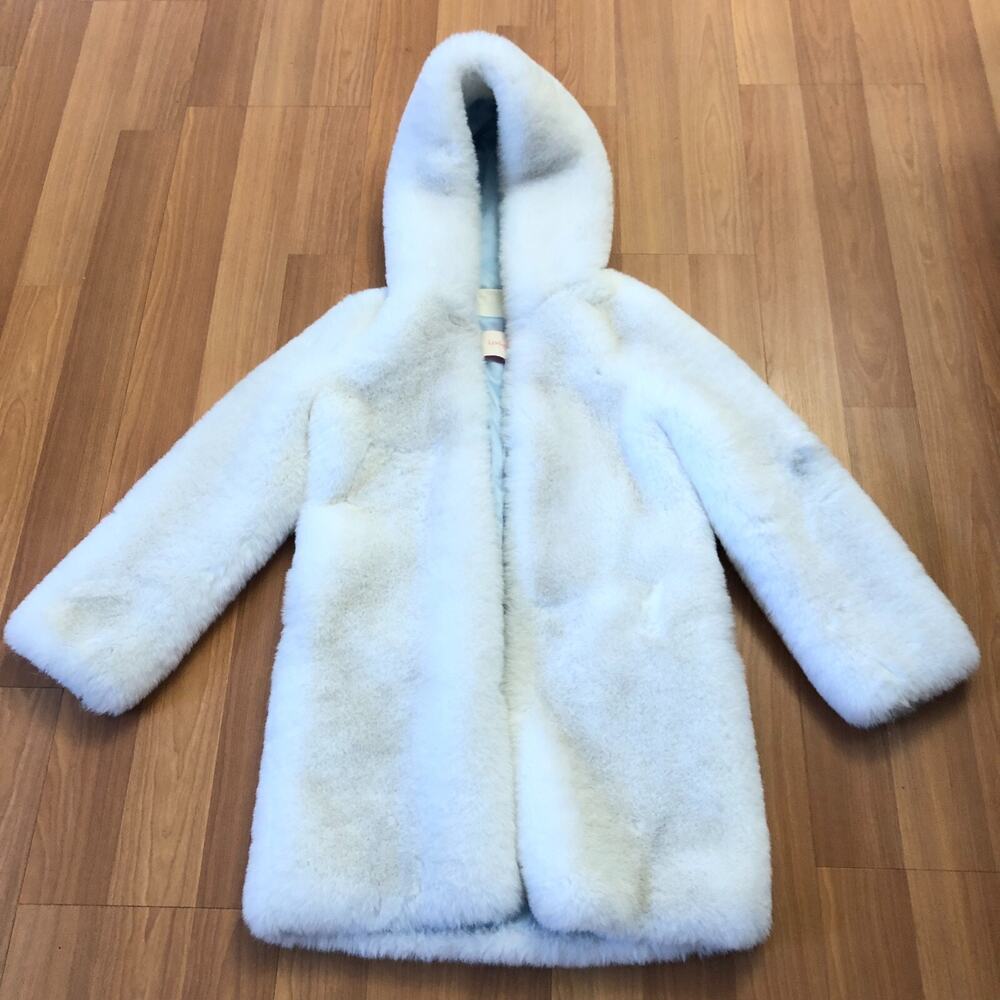 Lemonplet by Choyo XS White Womens Faux Fur Open Front White Jacket PLS READ HR1